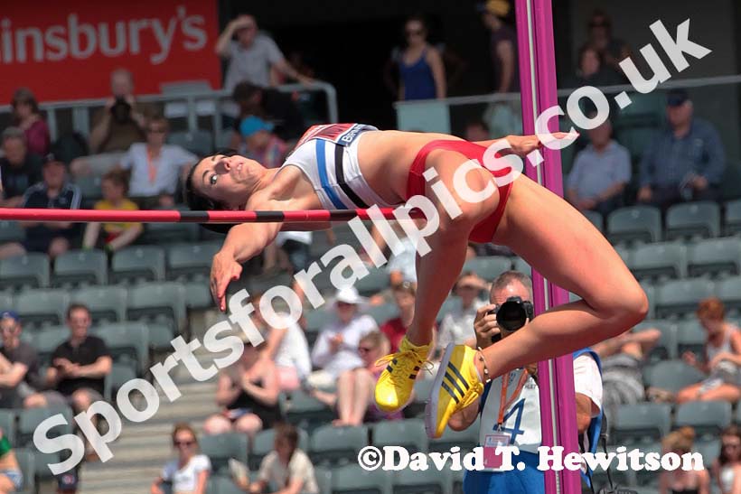 Emma Nuttall winner of the high jump at the Sainsbury's British Championships, Birmingham.